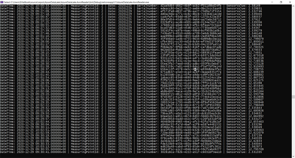 Azure Data Lake Storage Gen2 Reading Avro Files Using .Net Core